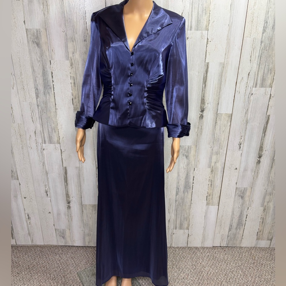 J.R. Nites Vintage 90’s Purple Satin Skirt‎ Set